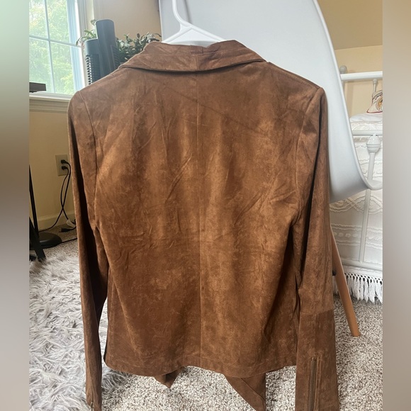 Cupcake and cashmere Brown Faux Suede Draped Jacket XS bin2 - Picture 8 of 11